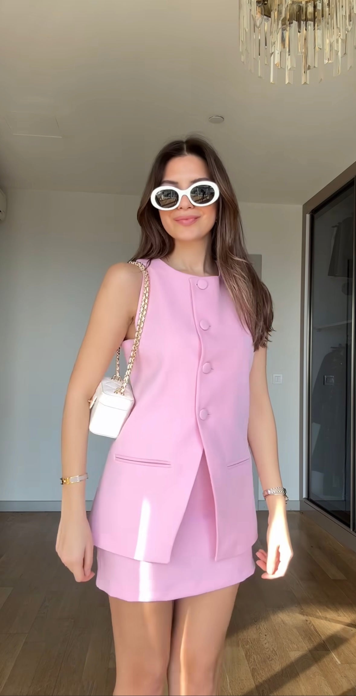 Sleeveless blazer and skirt/shorts set - Main Image