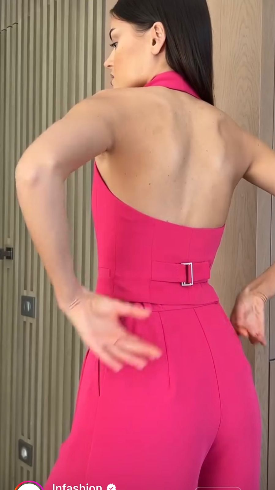 halter neck waistcoat with flared pants
