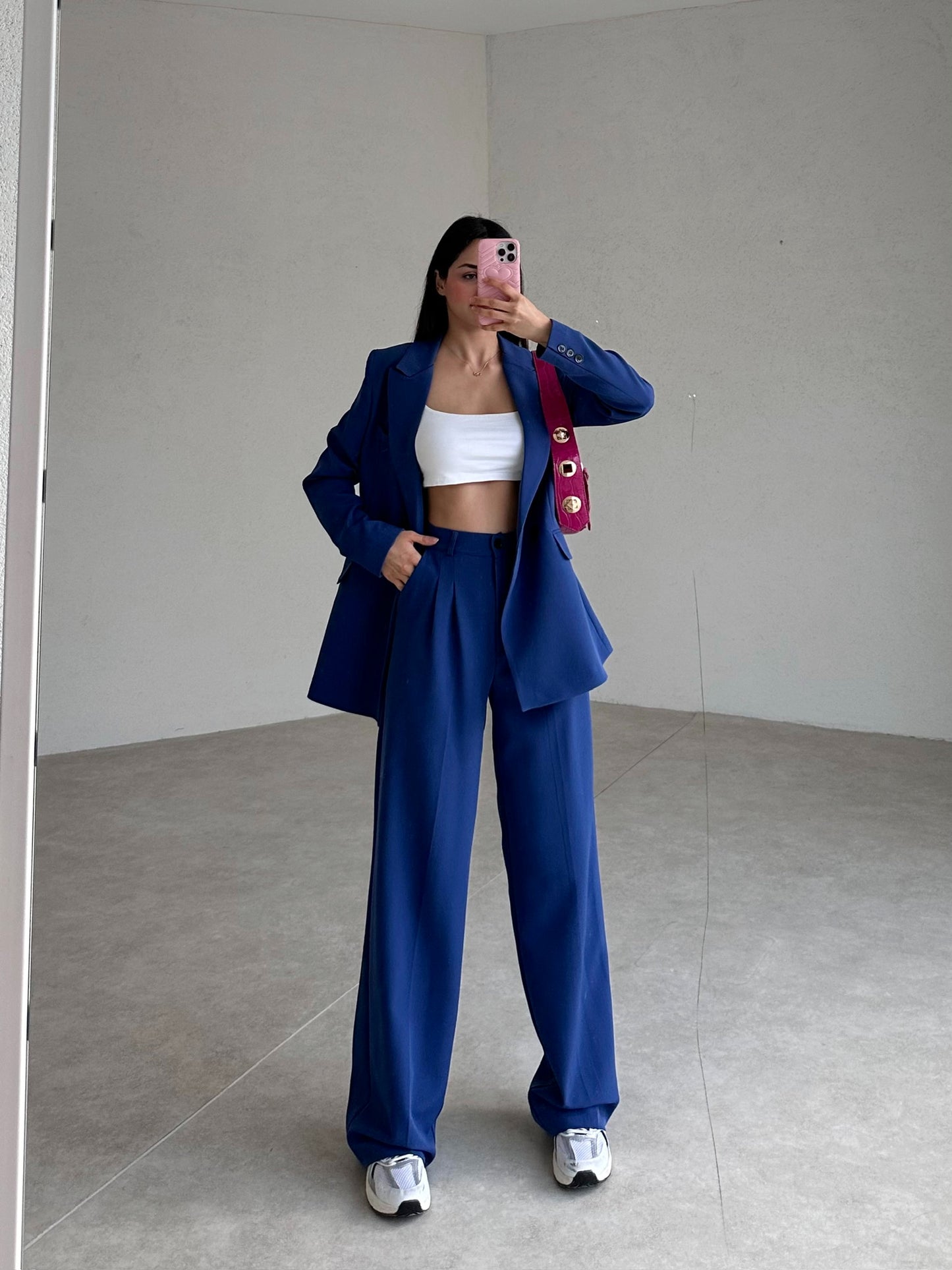 double-breasted pantsuit