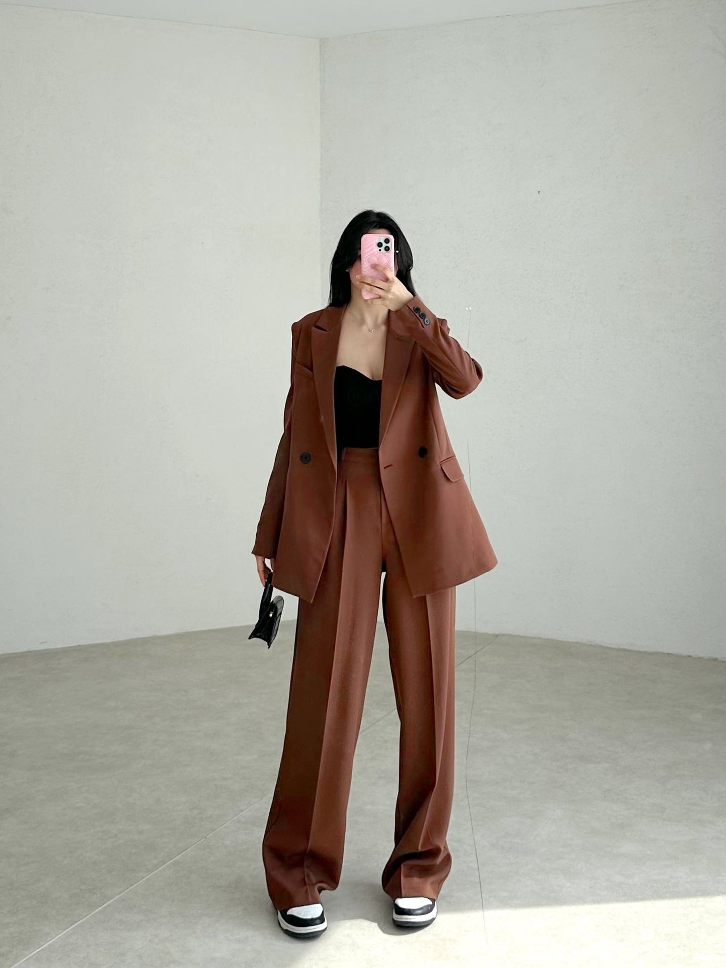 double-breasted pantsuit