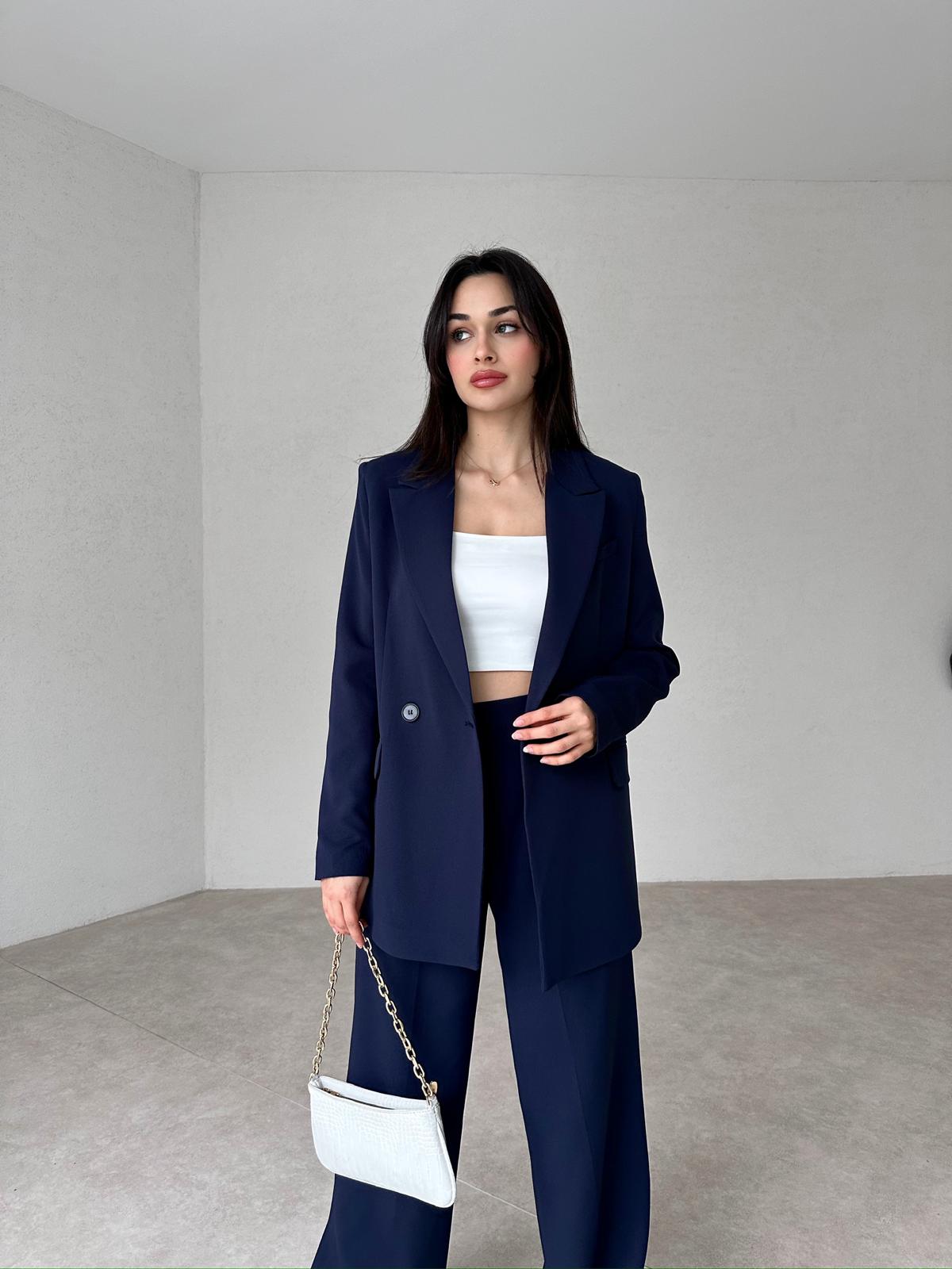 double-breasted pantsuit