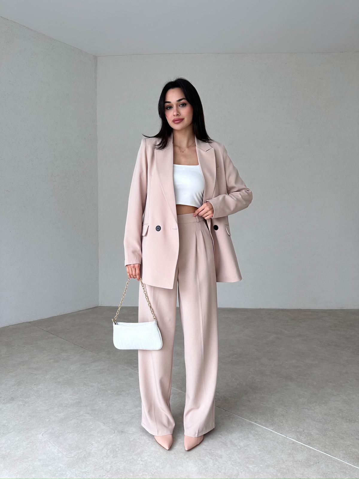 double-breasted pantsuit