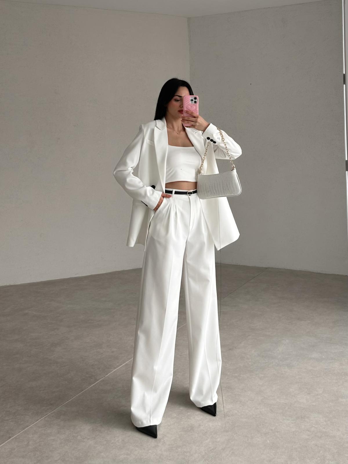 double-breasted pantsuit