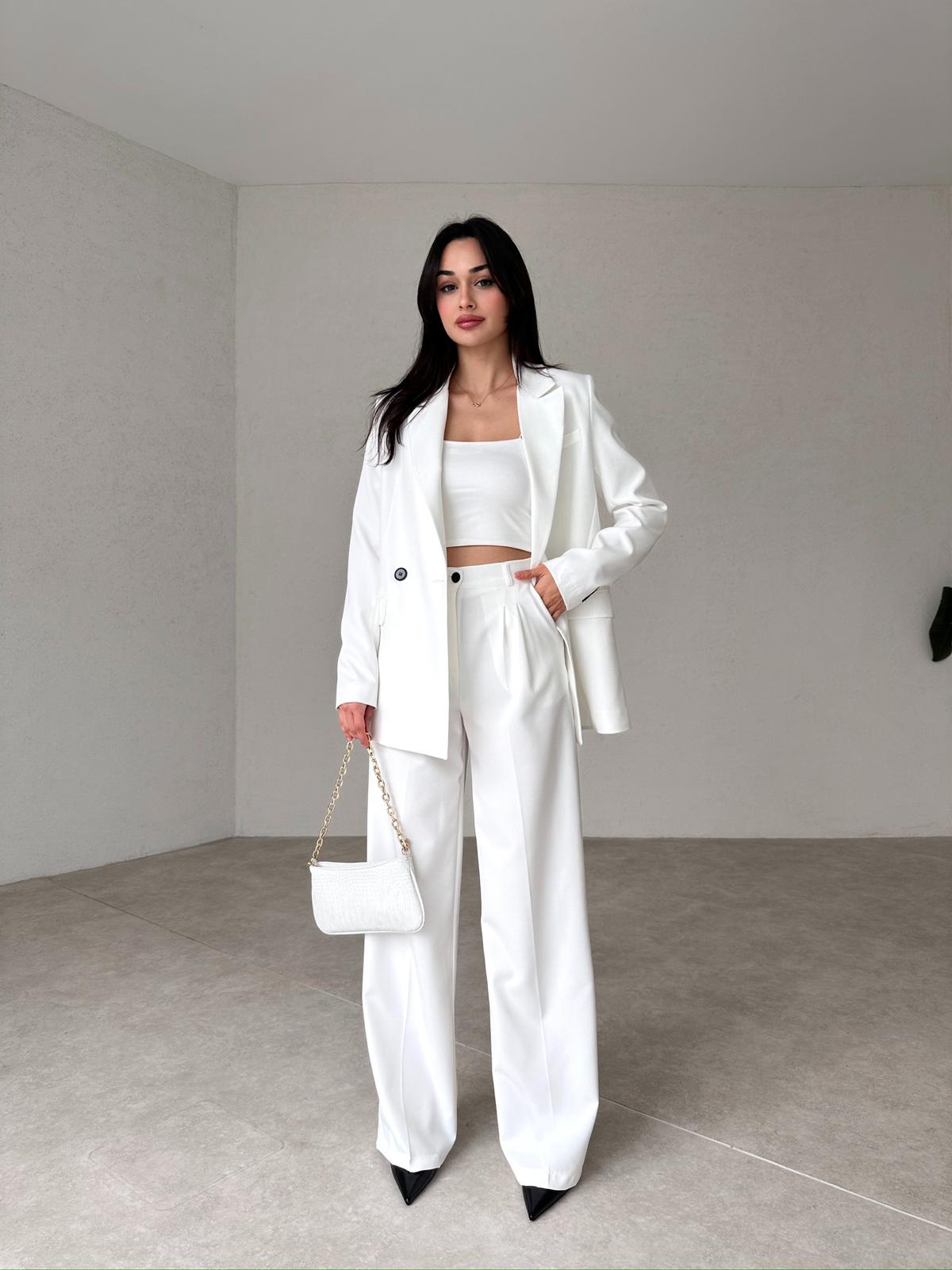 double-breasted pantsuit