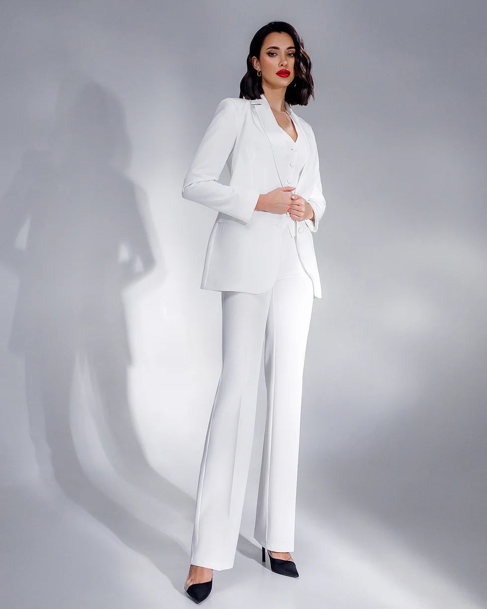 White Regular-Fit 3-Piece Suit