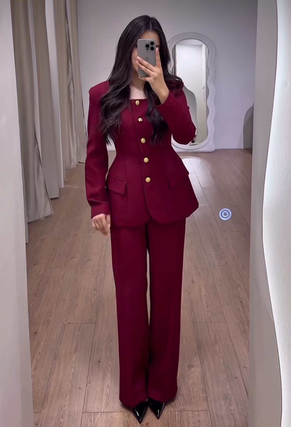 Golden buttoned suit