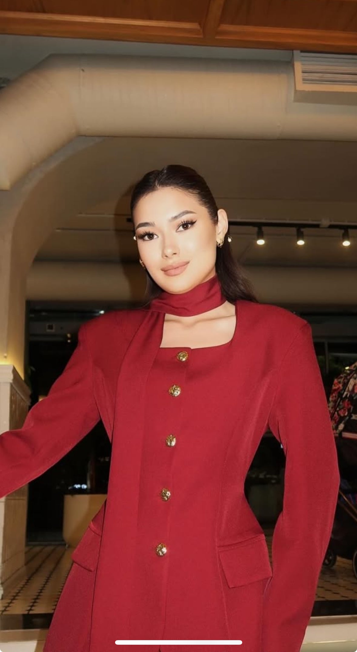 Golden buttoned suit