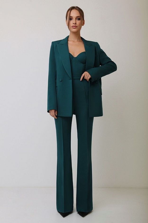 Emerald green 3 piece pantsuit