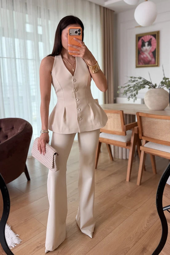 Peplum Vest Set