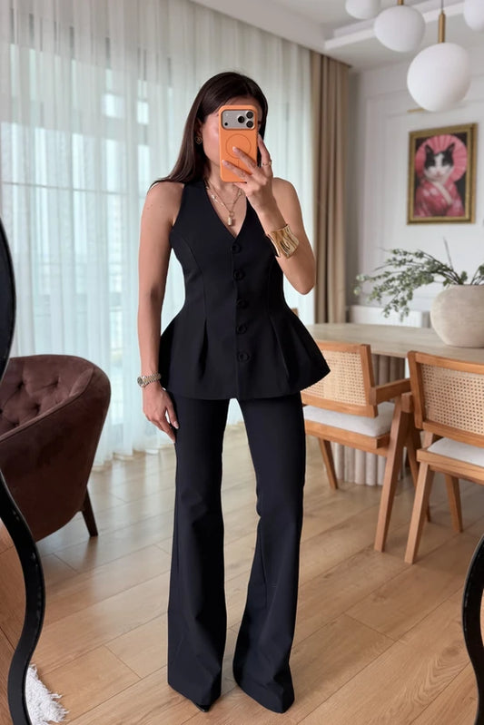 Peplum Vest Set