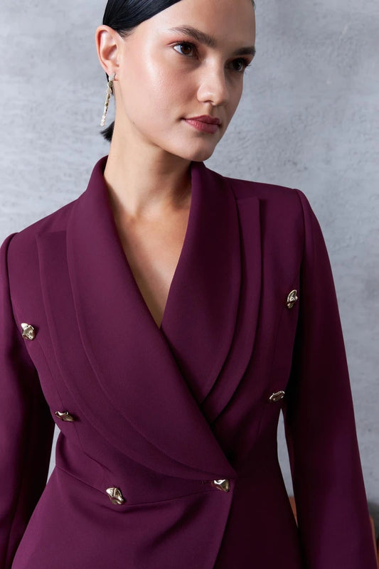 Signature suit in plum