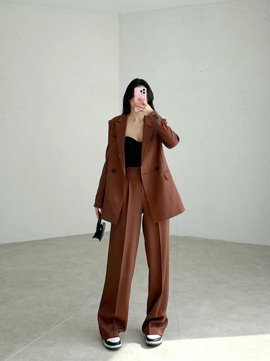 double-breasted pantsuit