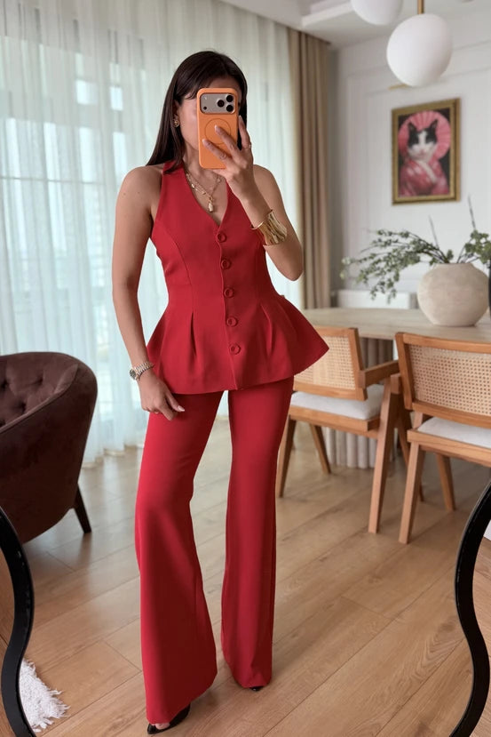 Peplum Vest Set
