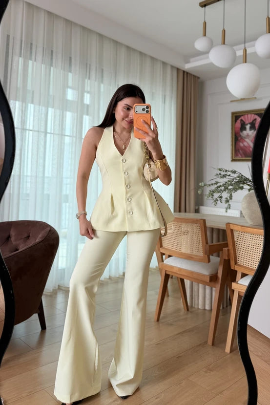 Peplum Vest Set